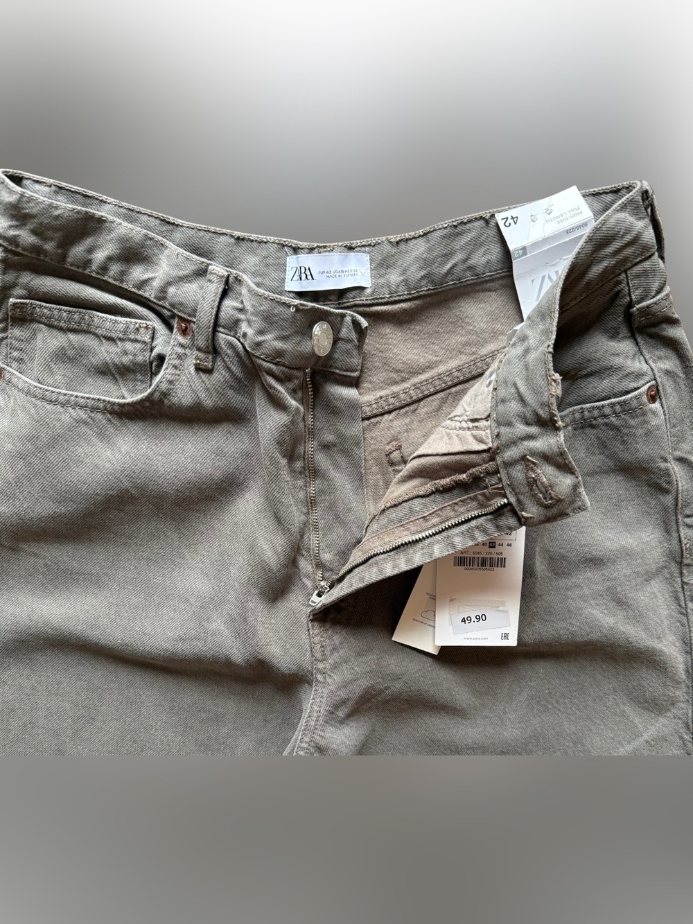 Zara High-Rise Wide-Leg Jeans — Faded Gray - Picture 5 of 9